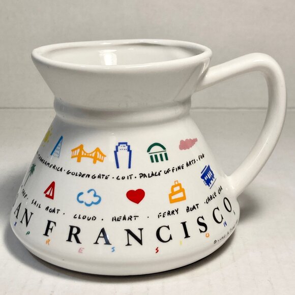 Vintage Spillproof Ceramic Coffee Mug Cup San Francisco Souvenir Luke A Tuke '87 - Picture 1 of 12